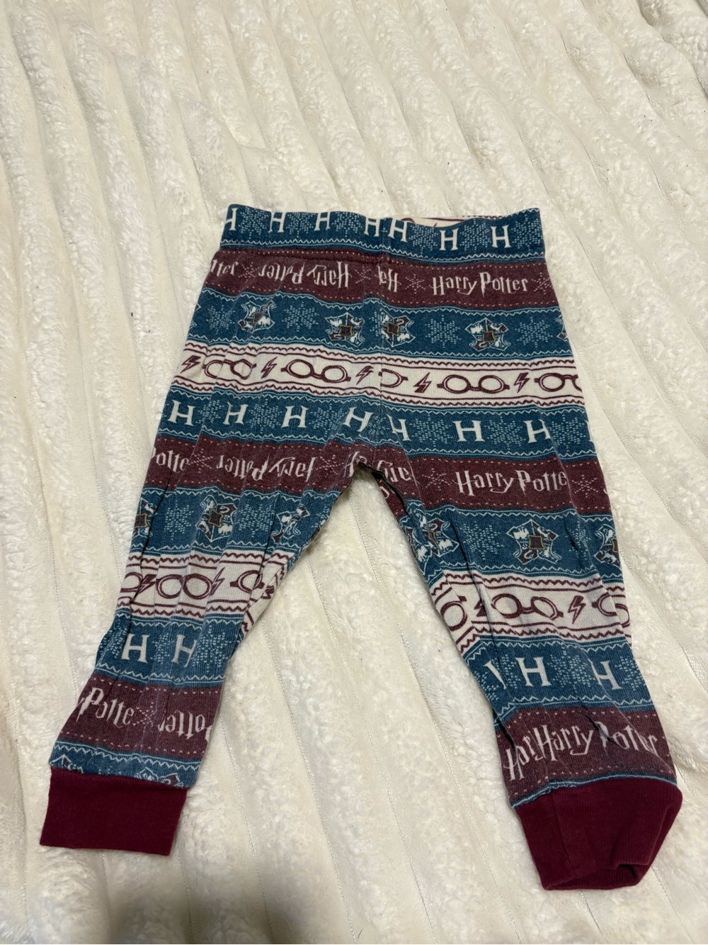 Warner Bros. Kids' Maroon and Teal Harry Potter Patterned Pajama One-Piece - Picture 3 of 3
